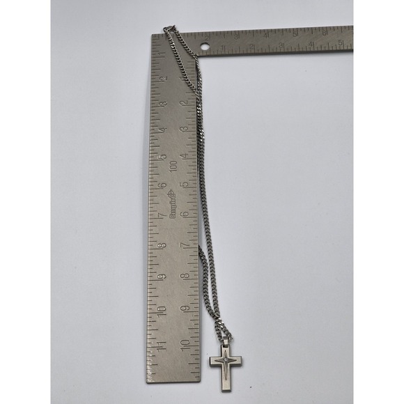 BGE Stainless Steel Topaz Cross Necklace Bless and Protect My Grandson bradford - Picture 7 of 7